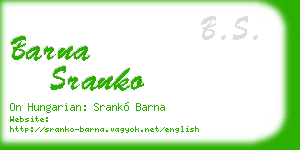 barna sranko business card
