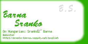 barna sranko business card